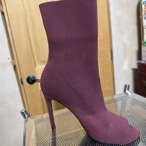 Elegant Burgundy Stiletto Ankle Boots